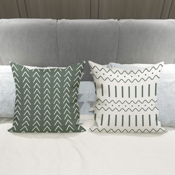 Kuddfodral 16x16 Modern Soffa Överkast Kuddfodral, Dekorativt Utomhus Linnetyg Kuddfodral för Soffa Säng Bil (Aqua Green, 16x16, Set om 4)