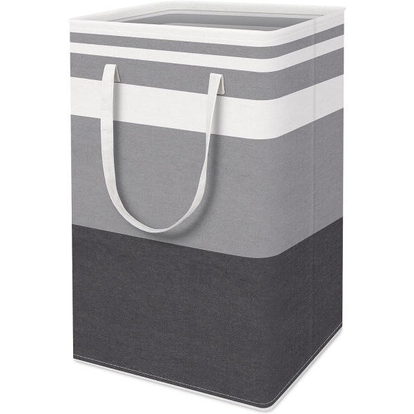 1-pack stor tvättkorg, vattentät, fristående tvättkorg, hopfällbar hög tvättkorg med förlängning (Gradient Grey, 75L)