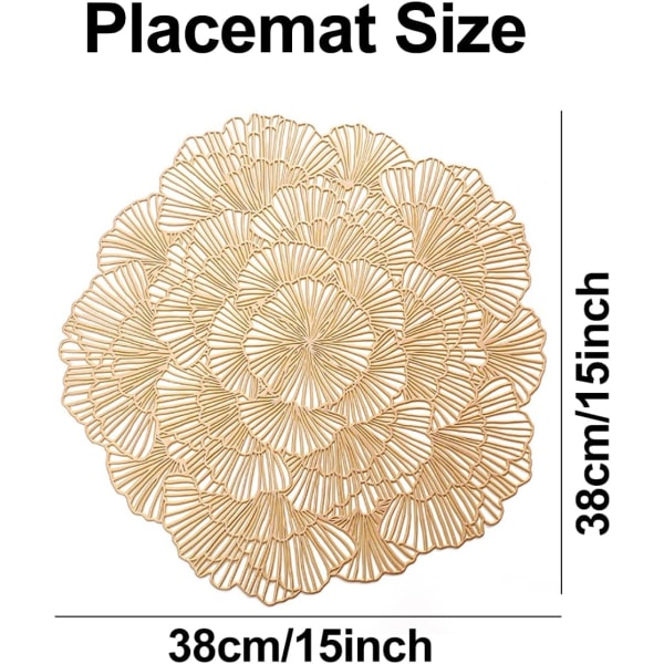 pitsiliinat 4 kappaleen sarja Sweet Acacia Elegant Tablemats Flower Round Vinyl Place Mats Pöytäasetukset Keittiön pöytämatot ruokailuun