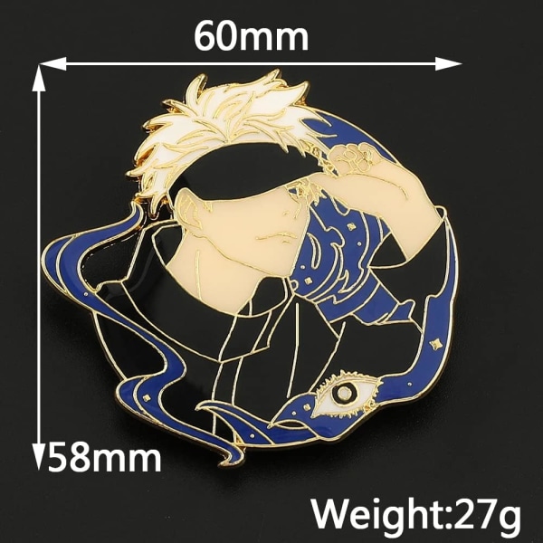 Jujutsu Kaisen emaljenåle broche, Anime Jujutsu Kaisen karakter cosplay reversnål metal badges gaver til fans