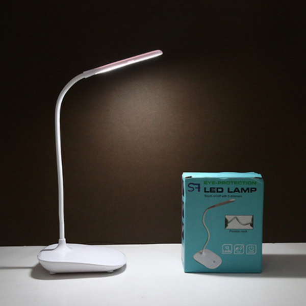 Sladdlös lampa Gladle LED-skrivbordslampa, batteridriven bordslampa, dimbar läslampa med timer (vit)