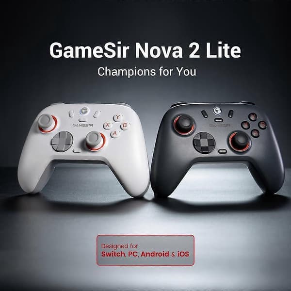 GameSir Nova 2 Lite Tri-Mode Trådløs Spillkontroller for Switch / Steam / PC / iOS / Android Black Nova 2 Lite Black