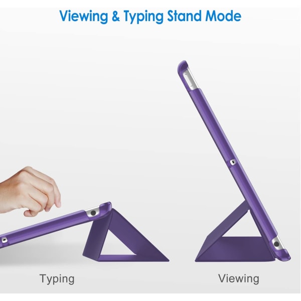 Etui til iPad 10,2 tommer (2021/2020/2019 modell, 9/8/7 generasjon), Auto Wake/Sleep deksel (lilla)