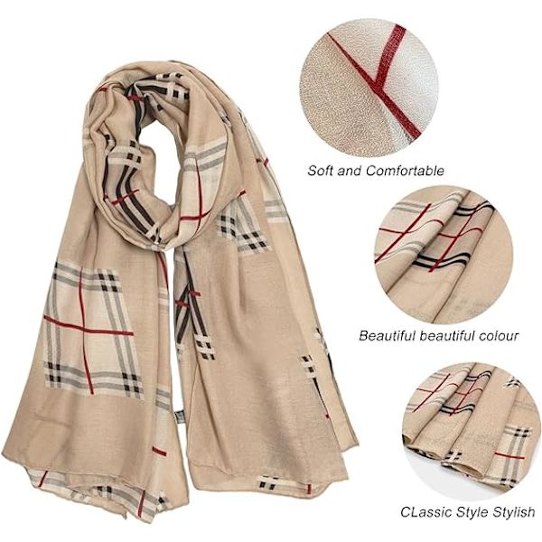 Dam Scarf Lady Lätt Mjuk Fashion Solid Scarf Wrap Sjal för Alla Säsonger