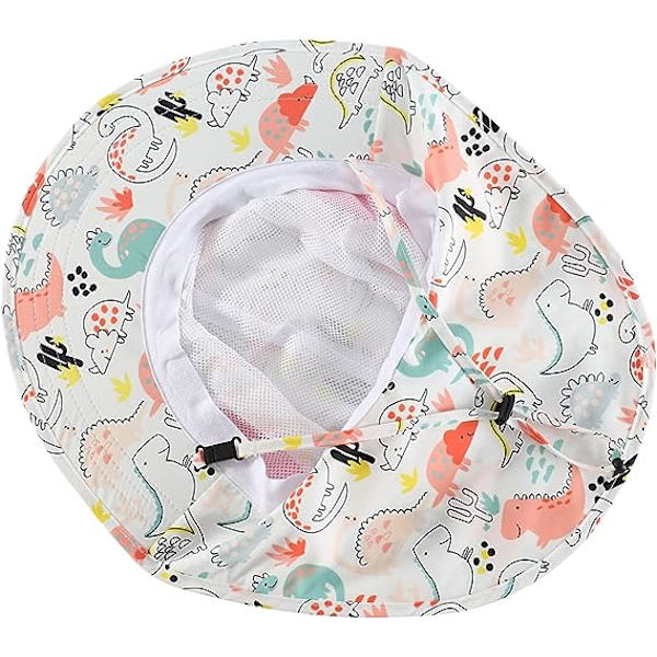 Baby Toddler Kids Solhatt Bred Brätte UPF50+ Fiskehatt med Flik Rem
