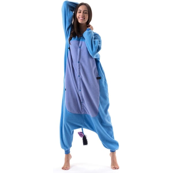 Unisex Aikuisten Piirretty Puvustukset Halloween Joulu Unipuku Haalarit Onesies Plus Cosplay Pyjamat Aasi XL