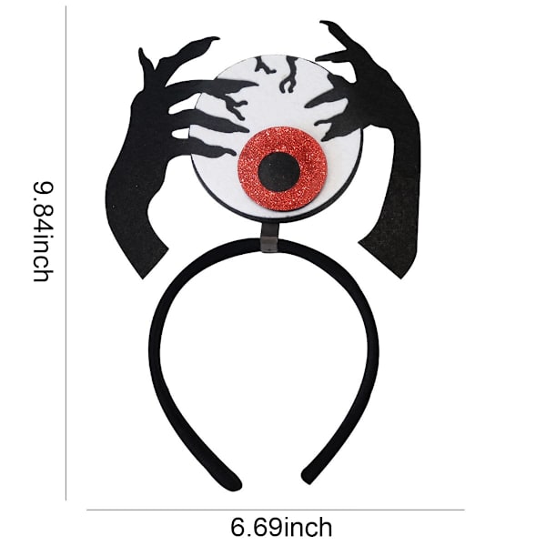1 Pack Halloween-hårband Halloween-ögonklor Hårkläder Glitter Hårtillbehör Hårband för kvinnor Flickor Barn Hårbåge för Halloween