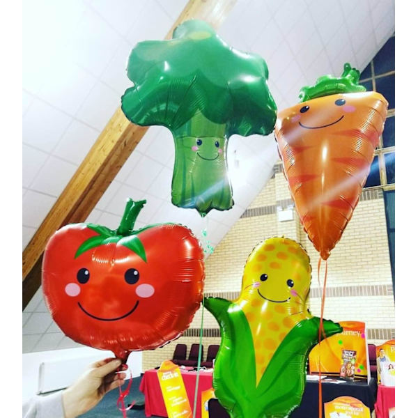 8 stk. Gaint Furit Vegetable Foil Balloner Søde Helium Mylar Jordbær Drue Banan Appelsin Majs Gulerod Tomat Broccoli