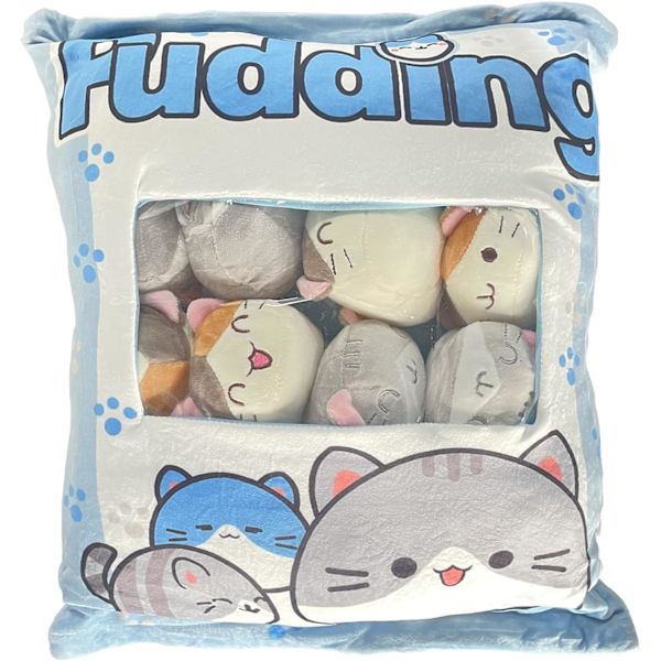 Kawaii plys bamsepude sød snack taske pude med mini blød budding plys bamse fluffy krammepude