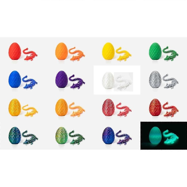 3D-printad Ledad Drake Med Drakägg 3D-printad Drake Kristalldrake 7