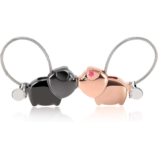1 Pari Kissing Pig -pari, Magneettinen Irrotettava Avaimenperä, Seos