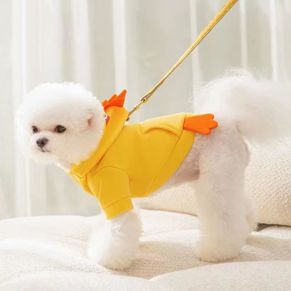 Sarjakuva Kana Koira Hupparit D-Renkaalla Lemmikki Kana Cosplay Keltainen Pentu Hupullinen Takki Koira Lämpimät Vaatteet(S)