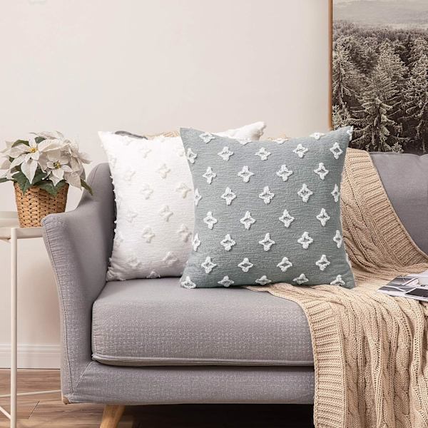 Et sæt med 2 dekorative pudebetræk, diamant jacquard pudebetræk, sommer sofa bløde rektangulære pudebetræk, 12x20 tommer, beige