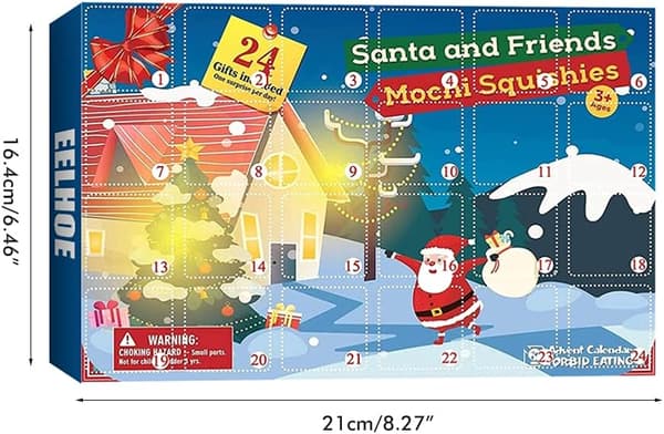 Joulukalenteri 2023, 24 Mochi Squishies -lelua, Joulukalenteri, 24 päivän yllätyskalenterit B
