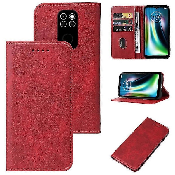 Läderfodral för Motorola Moto Defy 2021 Red