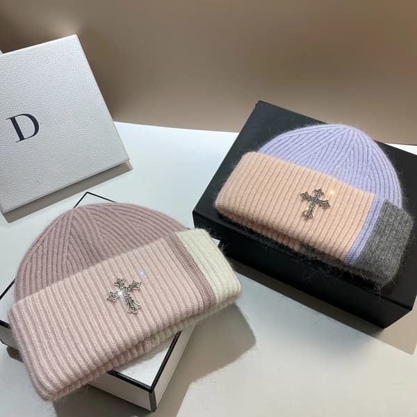 Brand Cross Høst Vinter Hårforlengelse Vinterlue Varme Beanies Lue Casual Kvinner Solid Voksen Kashmir Strikket Beanie Lue Camel