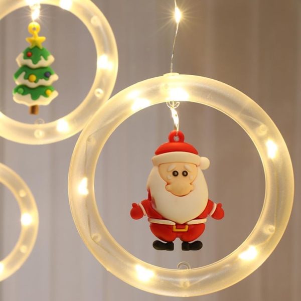 Jouluiset LED-valot, jouluikkunavalot Uutuus jouluriippuvalot USB Merry Christmas -verhovalot