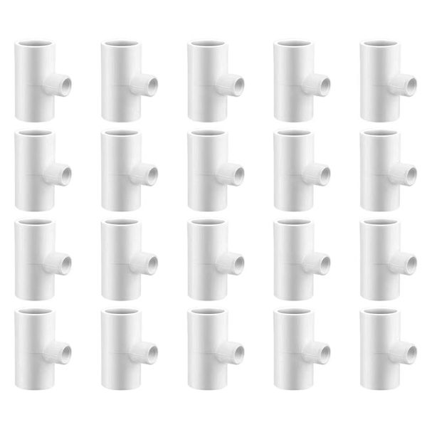 20 kpl, Kanan juomavesijohdin T-liitin, Kanan T-liittimet, Siipikarjan T-liittimet, PVC-kanan juomavesijohdin T-liittimet, 1/2\" Schedule 40 muoviputkelle 1/8\" Ftp-kierteellä