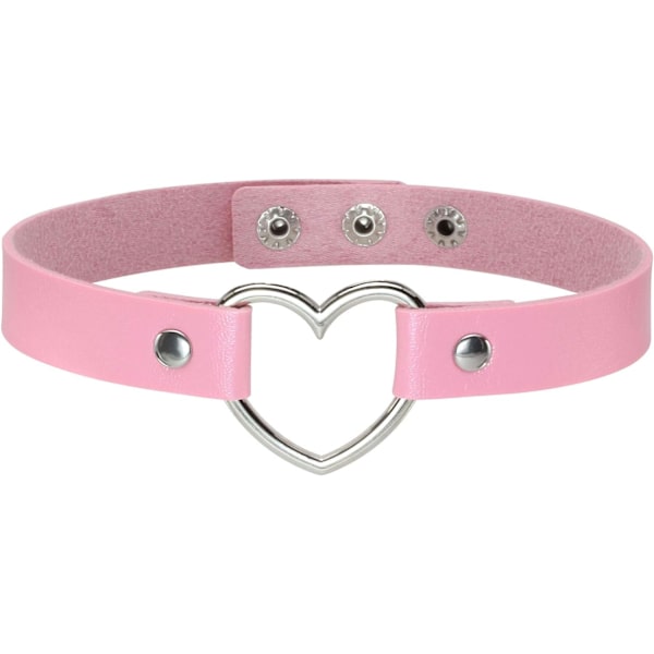 Heyone Vintage Love Heart PU Læder Halskæde Goth Halsbånd til Kvinder