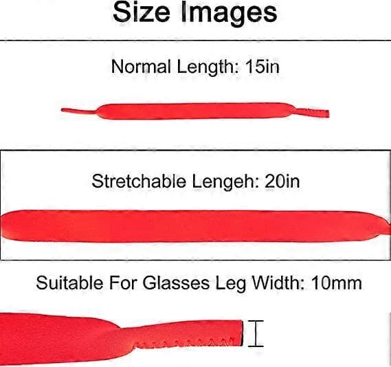 6-pack Neopren Elastisk Glasögonsnodd Rem för Sportglasögon och Solglasögon, Band Flytande Halkskydd Elastisk Snodd Rep db