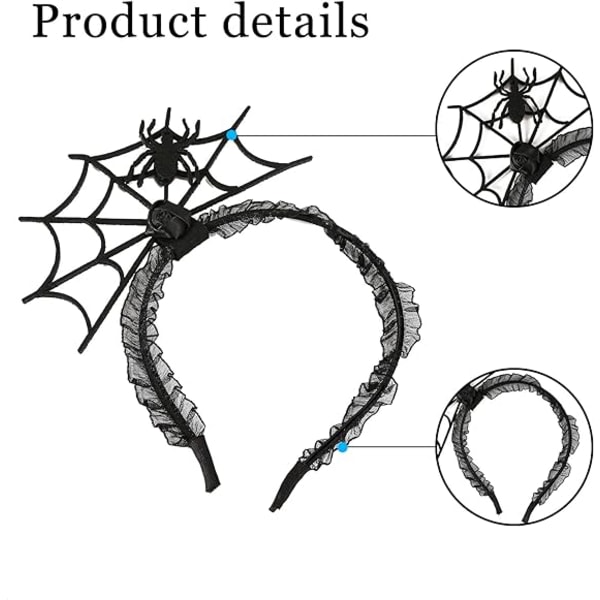Halloween-hämähäkinseittikoristeet, hämähäkkihiuspanta, naisten hiuspanta, hiuspanta, hämähäkkihiuskoristeet, hiuspanta, naamiaisasusteet