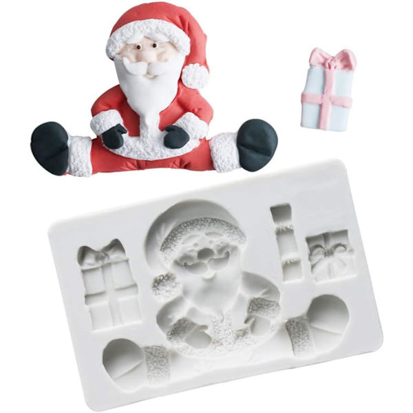3D Joulupukki Silikonimuotti Fondant Suklaamassa Fondant Kakunkoristeluvälineet