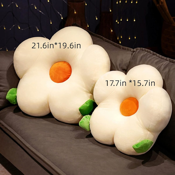 Blommigt ländryggsstöd, kontor klassrum, lång kudde, stoppad sits, soffa, sängkudde (17,7 tum * 15,7 tum, orange)