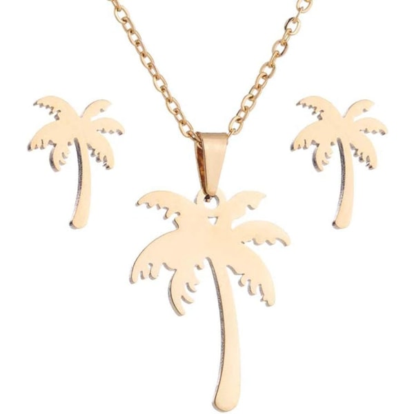 Heyone Rustfritt Stål Tiny Beach Palm Tree Stud Øredobber Sommerferie Smykker