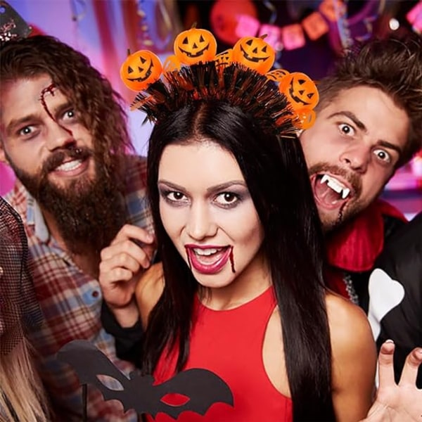 Halloween-kurpitsapannat, hohtavat luurankopannat, hohtavat goottilaiset pannat, Halloween-asu hiuslisäkkeet