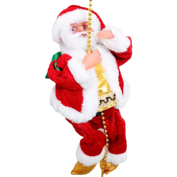 Jultomten Musikalisk klätterrep Elektrisk hängande leksak Juldekoration för hemmakontorets dörr, klättertomten juldekoration
