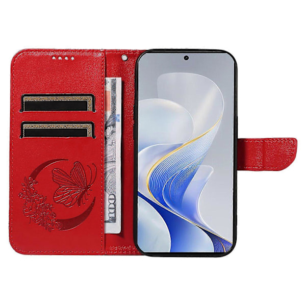 For vivo S19 5G/V40 5G Deksel Lommebok Flip Støtsikker Blomster Sommerfugl Lær Telefon Deksel Multicolor Style B