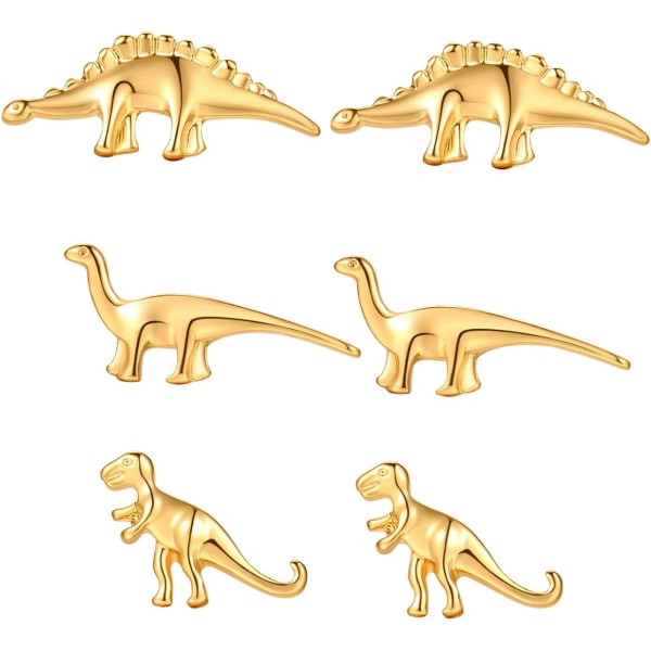Dinosaurie örhängen 14K guldpläterade örhängen djur örhängen för kvinnor tjejer