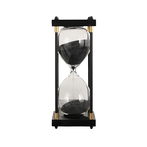 Sandtimer, dekorativ trä-sandtimer, stor louglas-timer 60 Black sand