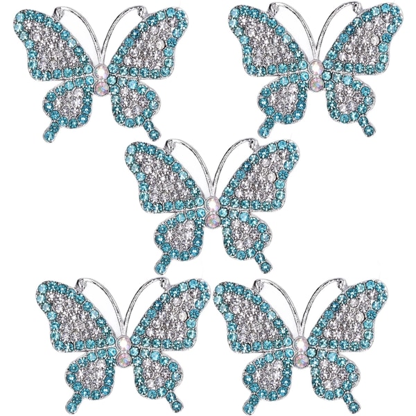 Fjärilsbroschnål, 5 st Rhinestone Butterfly Retro Pin Corsage Brosch Fjärilsbroscher för Kvinnor Flickor Bröllopsbankett Födelsedagsfest