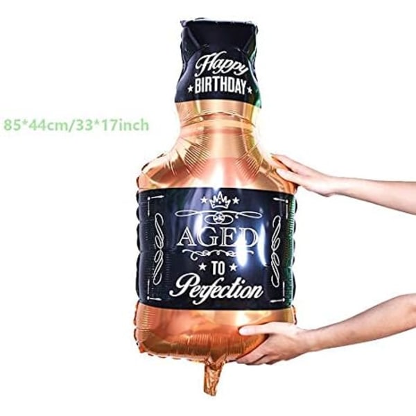 4 Pack Whisky Balloons Aluminium Foil Mylar Decoration Gift Champagne Balloons Wine Bottle and Cup Baloons Decor