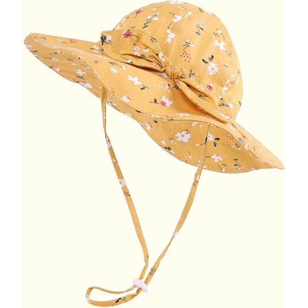 Cute Cartoon/Floral Sun Hats for Baby Girls/Boys Adjustable Wide Brim Sun Protection Hat Light Weight Cap