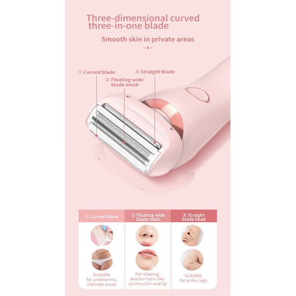 Silky Glide Pro, Silky Glide Pro -hiustenpoistaja, Ammattimainen hiustenpoistaja ajamiseen rosa