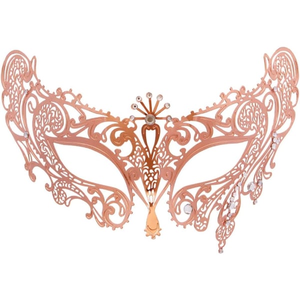 Maskerademaske Metalblondemaske med diamant til dansefest for piger Kvinder Festartikler
