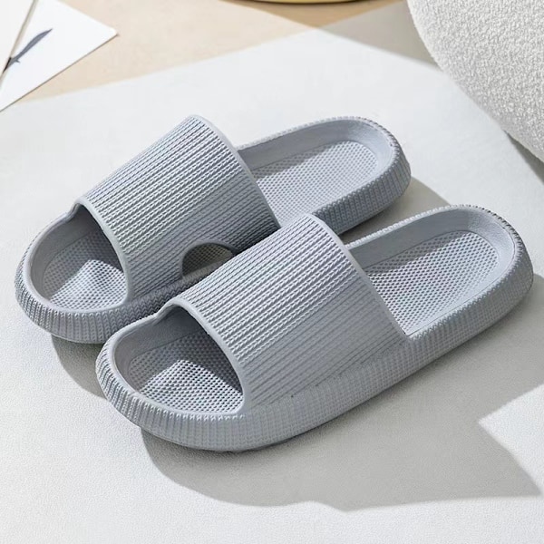 Dam Herr Sommartofflor Sandaler Bekväma Mjuka Tofflor Halkfria Pool Strand Dusch Inomhus Utomhus Hemmaskor Gray 40-41