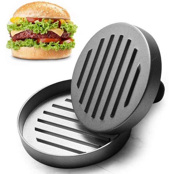 Burger Press - perfekt formad non-stick hamburgerpressform för tillverkning av mould - bästa grillpresentidé i aluminiumpress