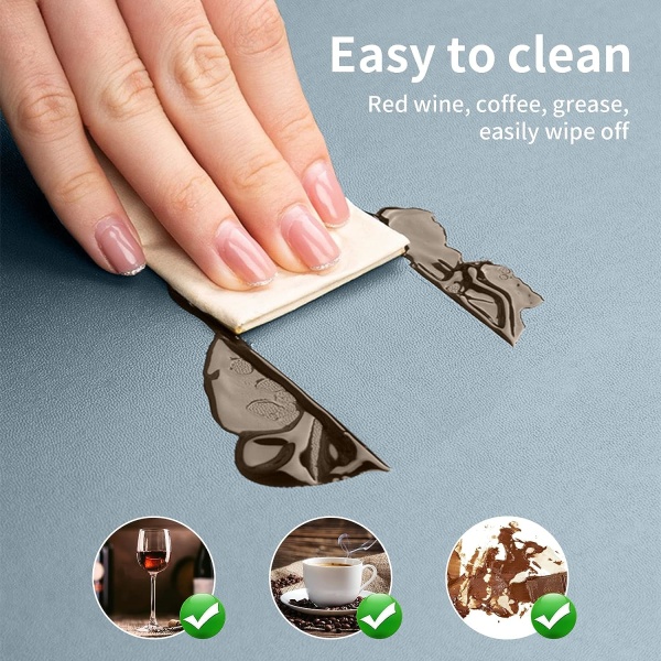 Dining Läder Placemats Set om 4 Avtorkbara Tvättbara Place Mats för Fyrkantigt Rundt Bord Lätt att Rengöra Bordstabletter för Kök Uteplats Inomhus Utomhus