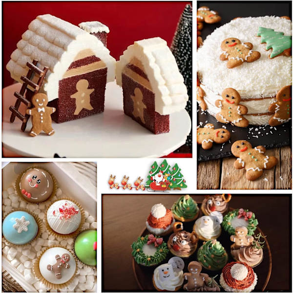 Jouluinen piparkakkumies fondanttimuotti, kakunkoristelu silikonimuotti, suklaakarkkikeittiön leivontatyökalu jouluksi