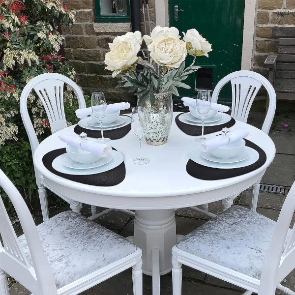 Dining Läder Placemats Set om 4 Avtorkbara Tvättbara Place Mats för Fyrkantigt Rundt Bord Lätt att Rengöra Bordstabletter för Kök Uteplats Inomhus Utomhus