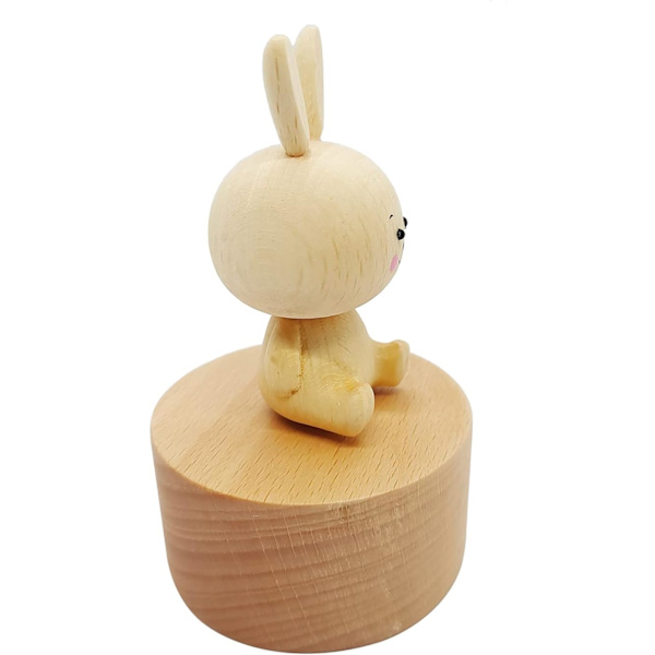 Søt liten kanin mini musikkboks, kanin tre mekanisk musikkboks, musikkboksen gave som synger Spirited Away, beste gave