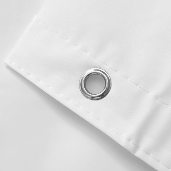 Hvid bruseforhængsfor - Premium PEVA, BPA & PVC-fri, ingen kemisk lugt, let bruseforhæng med 3 magneter, - Hvid, standardstørrelse