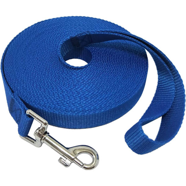 Nylon treningshundebånd for små, mellomstore og store hunder, 15ft 20ft 30ft 50ft lang bånd Hund/Valp Bånd, Camping1\" x 30ft Blå