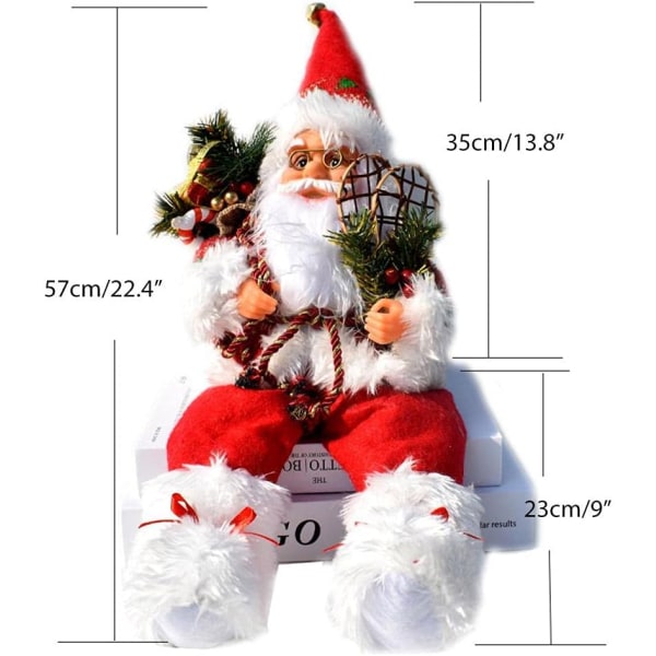 Sittande jultomte Juldekoration - 57cm - Användning inomhus och utomhus - Röd