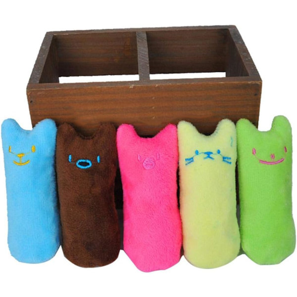 Mint Kittens: Kvalitetssæt med kattelegetøj til katteurt kattepuder - 5 kattepuder, tørret katteurt til katte, katteurt legetøj - Legetøj til katte