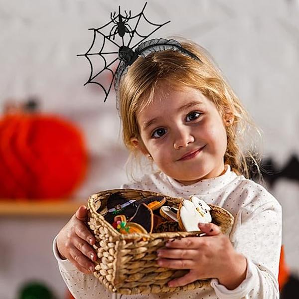 Halloween edderkop spindelhårbånd, edderkop pandebånd, damepandebånd, hårbånd, edderkop hårtilbehør, pandebånd, kostumetilbehør