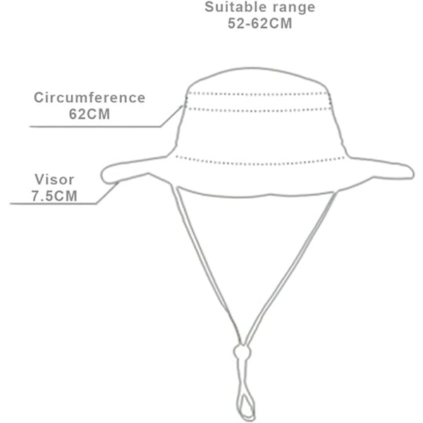 Fiskehatte Vindtætte UPF50+ UV-beskyttelse Spand Strand Mesh Solhat 56-61cm